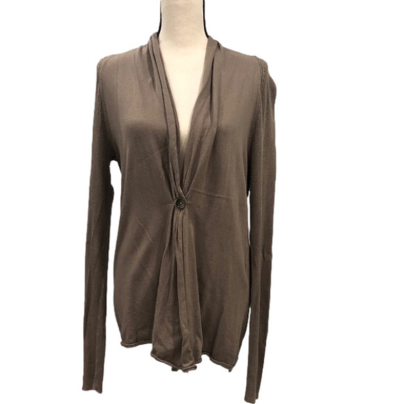 Banana Republic Mushroom Draped Collar Button Front Cardigan M - Picture 1 of 11